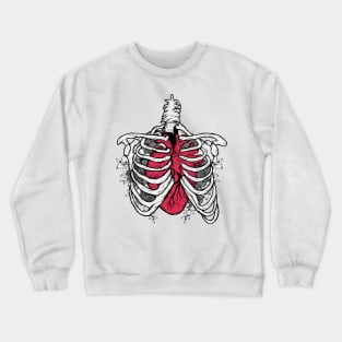 Big red heart skeleton Crewneck Sweatshirt